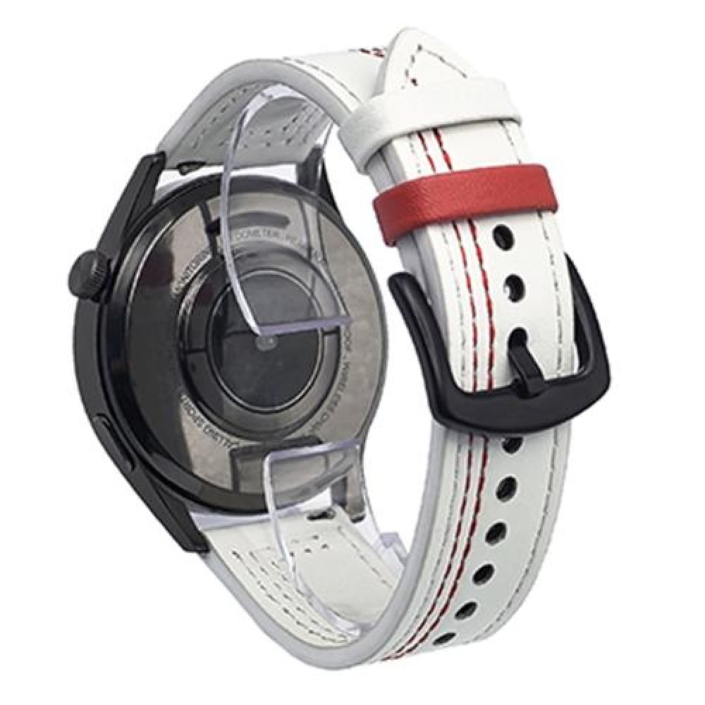 Δερμάτινο λουράκι Seven-Line pattern για το HUAWEI WATCH GT 3 42 mm Beige Red Thread Δερμάτινο λουράκι Seven-Line pattern για το HUAWEI WATCH GT 3 42 mm Beige Red Thread