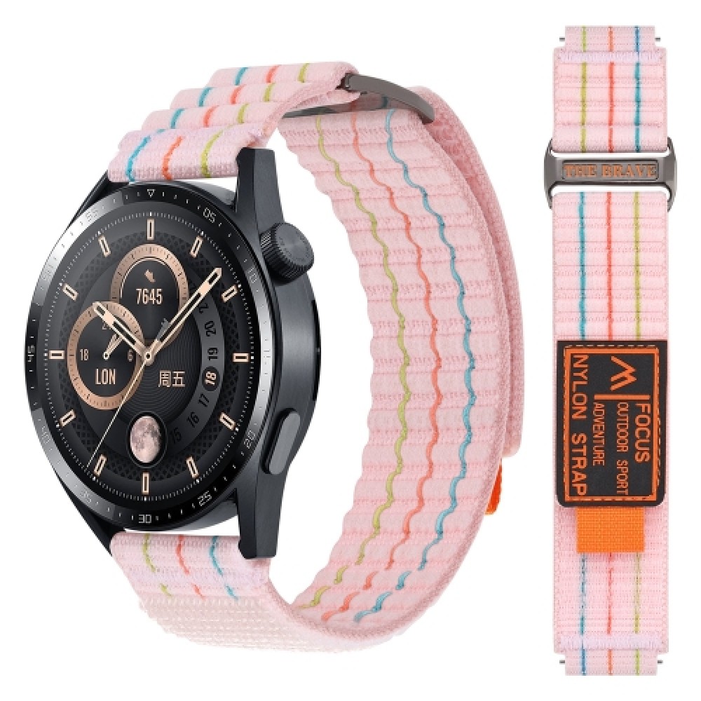 Nylon λουράκι Dual-Section με αυτοκόλλητο κλείσιμο για το Garmin Venu 3 Pink