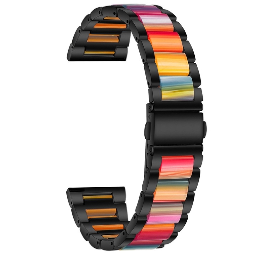 Λουράκι dual-color μεταλλικό και ρητίνης για το HUAWEI WATCH GT 3 42 mm Black+Rainbow Λουράκι dual-color μεταλλικό και ρητίνης για το HUAWEI WATCH GT 3 42 mm Black+Rainbow