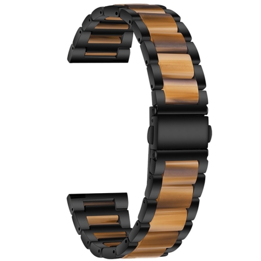Λουράκι dual-color μεταλλικό και ρητίνης για το HUAWEI WATCH GT 3 42 mm Black+Honey Λουράκι dual-color μεταλλικό και ρητίνης για το HUAWEI WATCH GT 3 42 mm Black+Honey