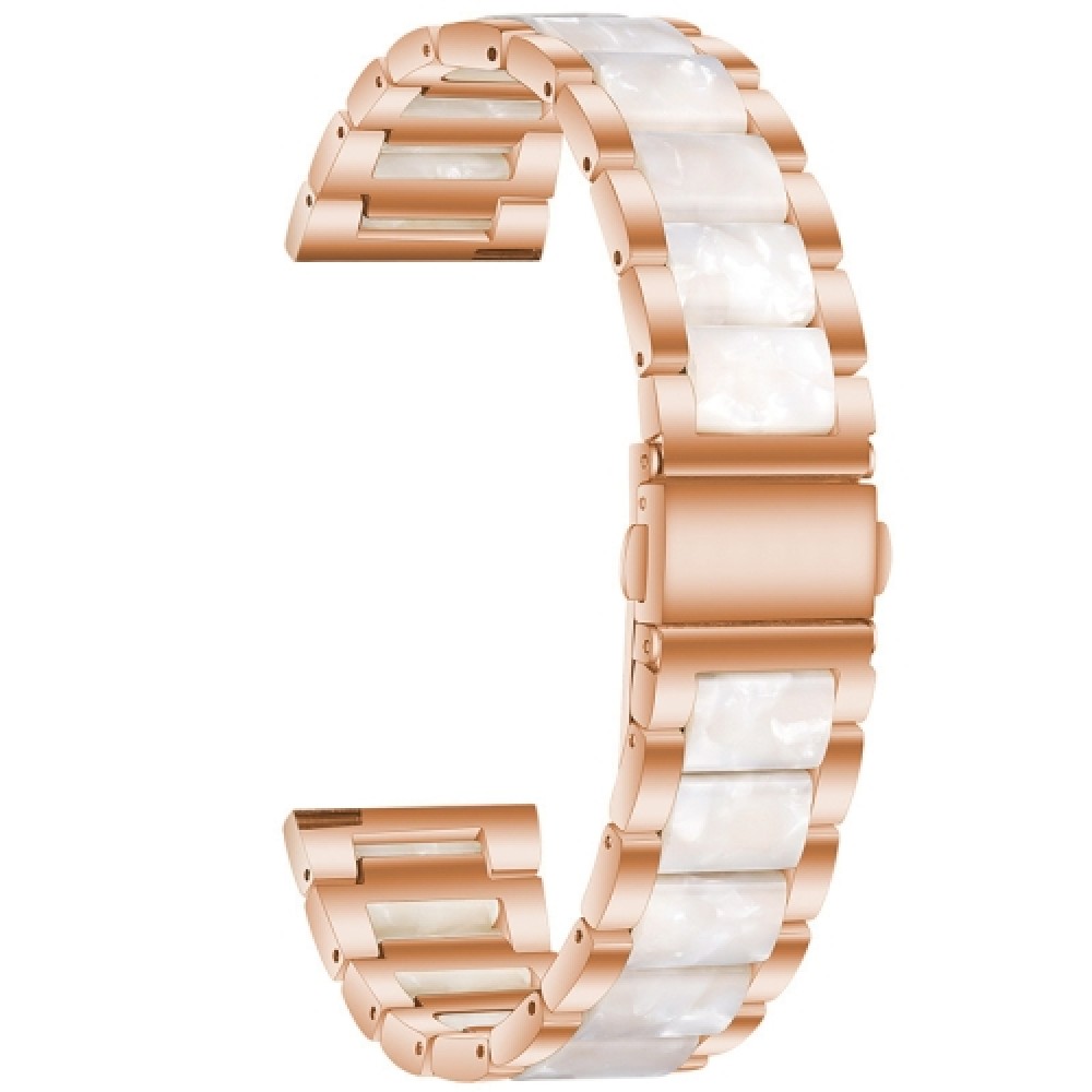 Λουράκι dual-color μεταλλικό και ρητίνης για το HUAWEI WATCH GT 3 42 mm Rose Gold+Pearl White