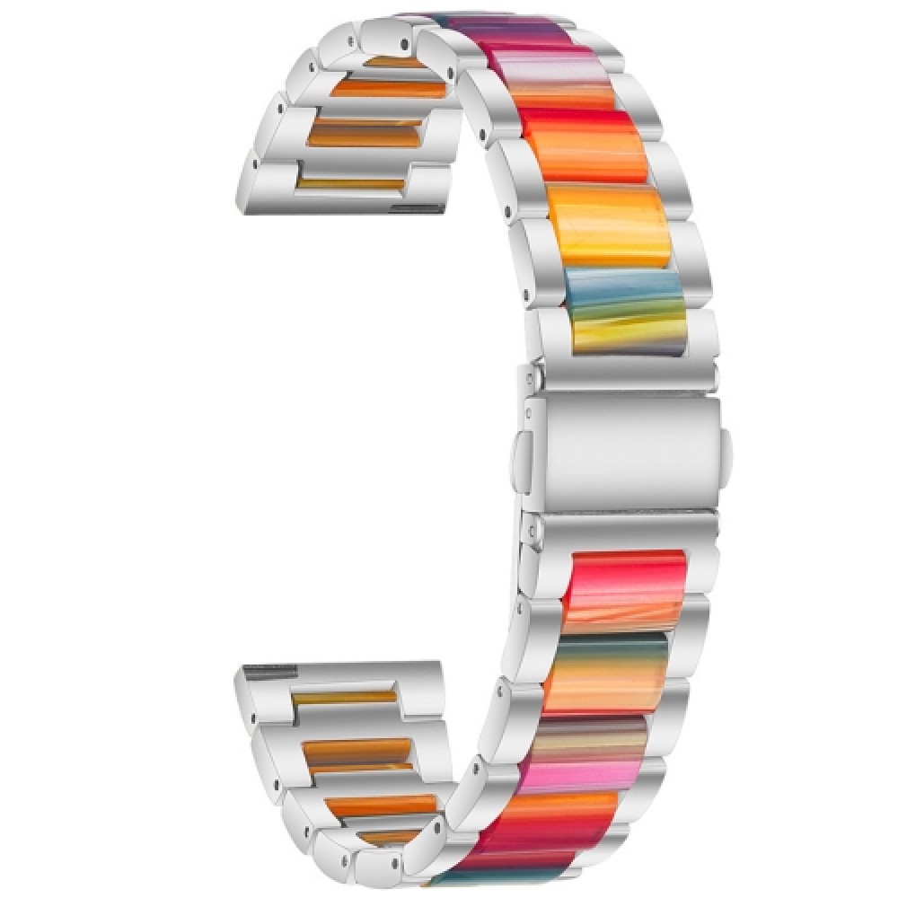 Λουράκι dual-color μεταλλικό και ρητίνης για το HUAWEI WATCH GT 3 42 mm Silver+Rainbow Λουράκι dual-color μεταλλικό και ρητίνης για το HUAWEI WATCH GT 3 42 mm Silver+Rainbow