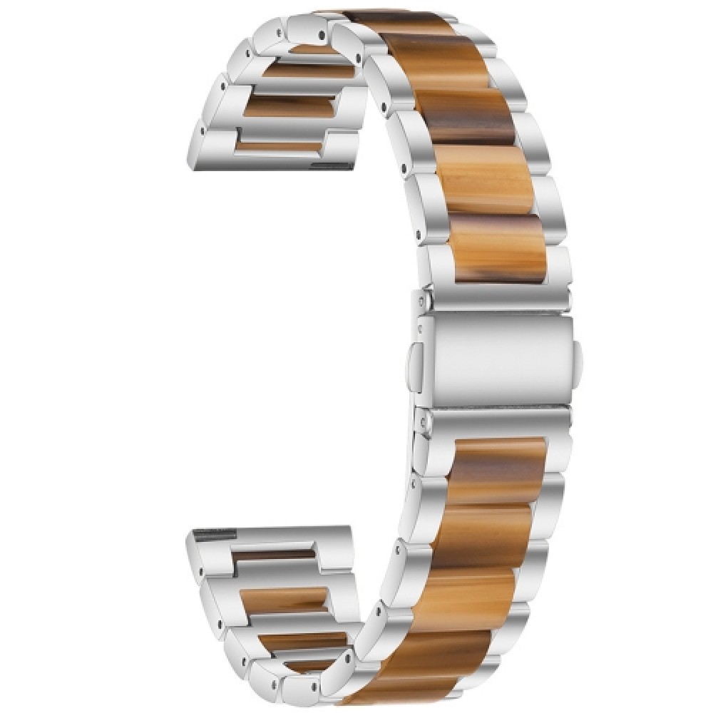 Λουράκι dual-color μεταλλικό και ρητίνης για το HUAWEI WATCH GT 3 42 mm Silver+Honey Λουράκι dual-color μεταλλικό και ρητίνης για το HUAWEI WATCH GT 3 42 mm Silver+Honey