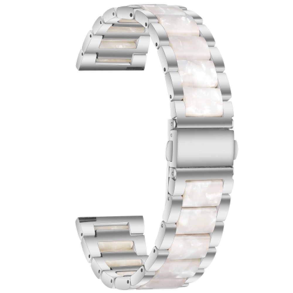 Λουράκι dual-color μεταλλικό και ρητίνης για το HUAWEI WATCH GT 3 42 mm Silver+Pearl White Λουράκι dual-color μεταλλικό και ρητίνης για το HUAWEI WATCH GT 3 42 mm Silver+Pearl White