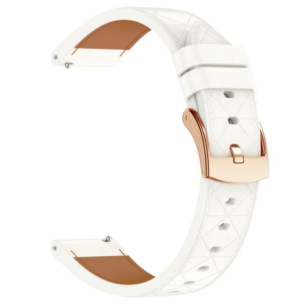 Δερμάτινο λουράκι Square pattern με rose gold κούμπωμα για το HUAWEI WATCH GT 3 42 mm White Δερμάτινο λουράκι Square pattern με rose gold κούμπωμα για το HUAWEI WATCH GT 3 42 mm White