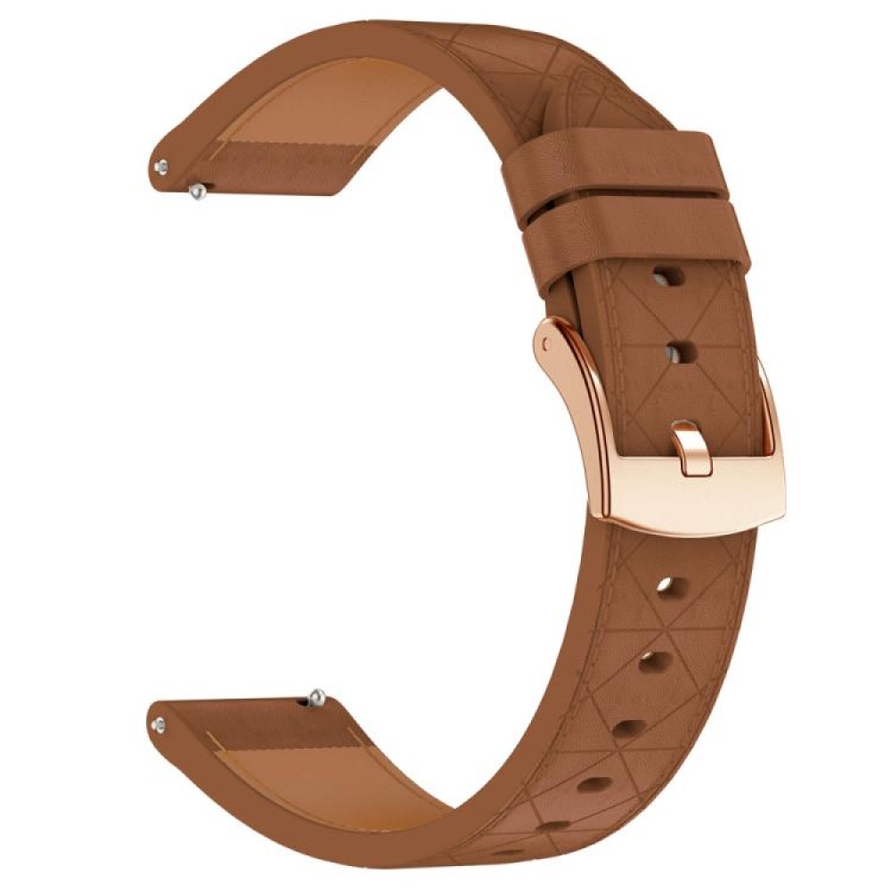 Δερμάτινο λουράκι Square pattern με rose gold κούμπωμα για το Huawei Watch GT 5 41mm Brown Δερμάτινο λουράκι Square pattern με rose gold κούμπωμα για το Huawei Watch GT 5 41mm Brown