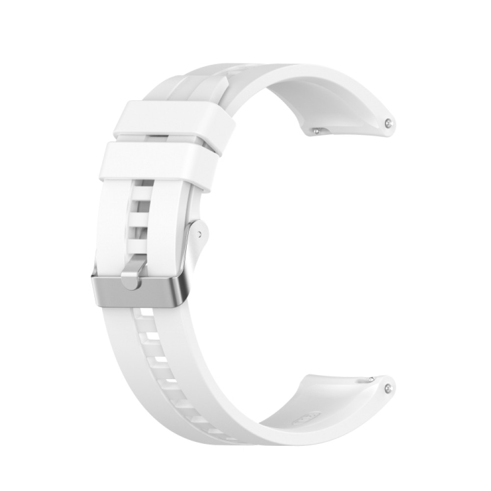 Λουράκι σιλικόνης με ασημί κούμπωμα Για Το Samsung Galaxy Active / Active 2 40mm / 44mm / Galaxy Watch 3 41mm-(White)