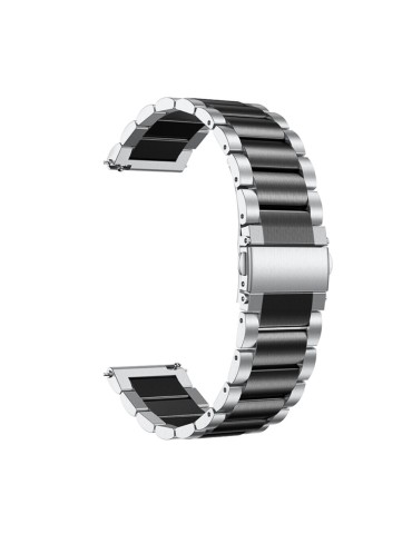 Μεταλλικό λουράκι stainless steel για το Samsung Galaxy Watch 4 (40mm)/(44mm) / Samsung Galaxy Watch 4 classic (42mm) /(46mm)- Black/ Silver