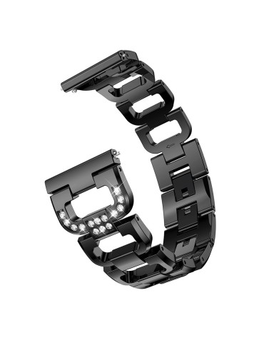 Μεταλλικό λουράκι stainless steel diamond pattern για το Samsung Galaxy Active / Active 2 40mm / 44mm / Galaxy Watch 3 41mm - Black