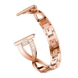 Μεταλλικό λουράκι Strass Pattern για το Haylou RS4 LS12 37mm / Haylou RS4 Plus (LS11) Rose Gold