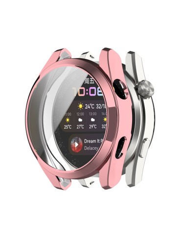 Θήκη προστασίας σιλικόνης με ενσωματωμένη προστασία οθόνη για το Huawei Watch 3 Pro - Pink