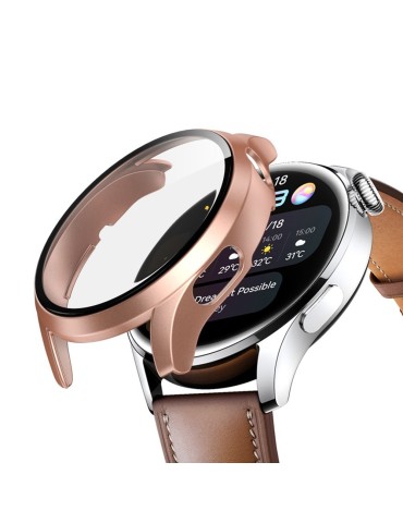 Σκληρή θήκη προστασίας με tempered glass για το Huawei Watch 3 (46mm) - Rose Gold
