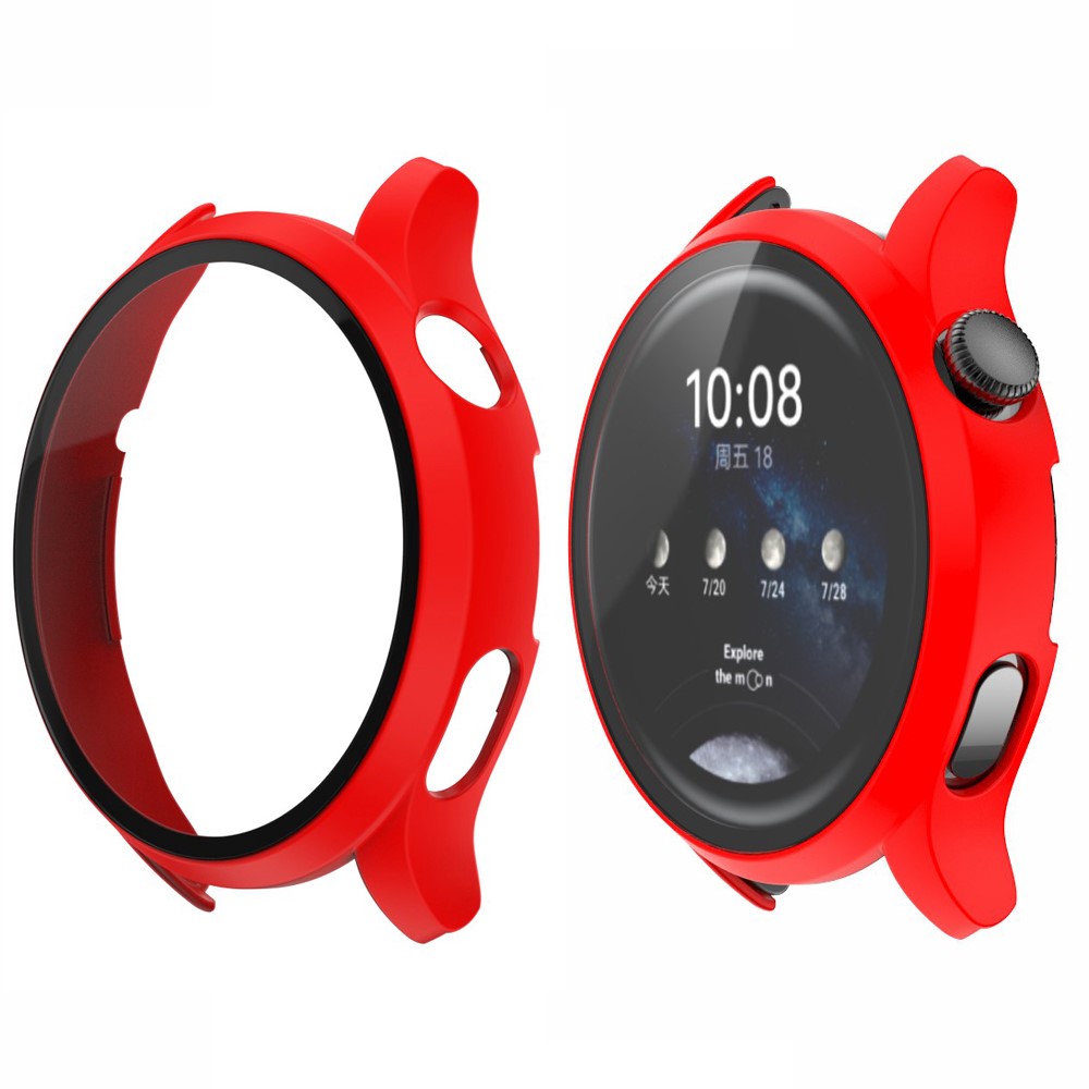 Σκληρή θήκη προστασίας με tempered glass για το Huawei Watch 3 (46mm) - Red