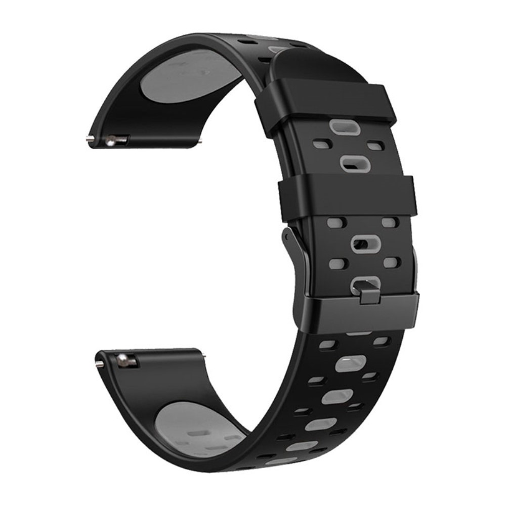 Λουράκι σιλικόνης με τρύπες dual color για το Galaxy Watch 46mm/GEAR S3 CLASSIC / FRONTIER / Watch 3 (45mm) - Black/Grey