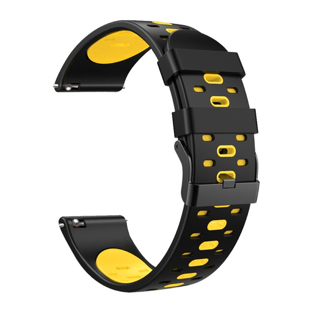 Λουράκι σιλικόνης με τρύπες dual color για το Realme Watch S - Black/Yellow