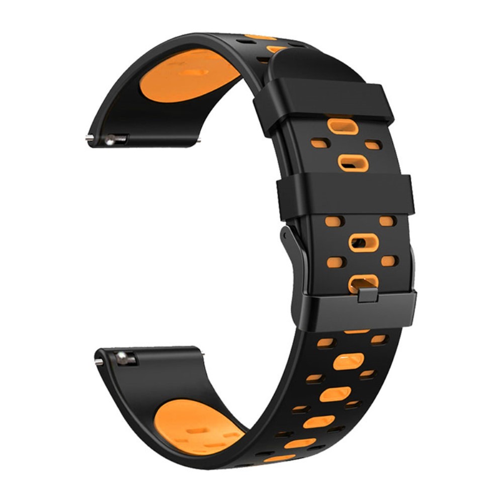 Λουράκι σιλικόνης με τρύπες dual color για το Galaxy Watch 46mm/GEAR S3 CLASSIC / FRONTIER / Watch 3 (45mm) - Black/Orange