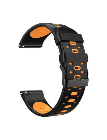 Λουράκι σιλικόνης με τρύπες dual color για το Galaxy Watch 46mm/GEAR S3 CLASSIC / FRONTIER / Watch 3 (45mm) - Black/Orange