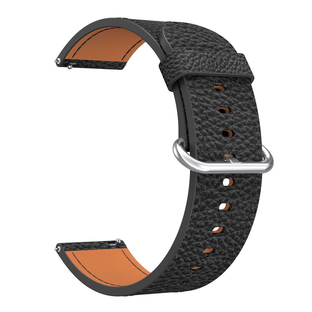 Δερμάτινο λουράκι με ασημί κούμπωμα Realme Watch S - Black