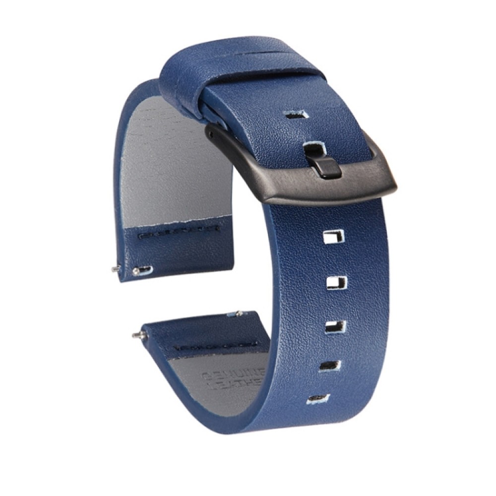Δερμάτινο Λουράκι Square Hole Με Μαύρο Κούμπωμα Για Το Samsung Galaxy Watch 4 (40mm)/(44mm) / Samsung Galaxy Watch 4 classic (42mm) /(46mm) - Blue