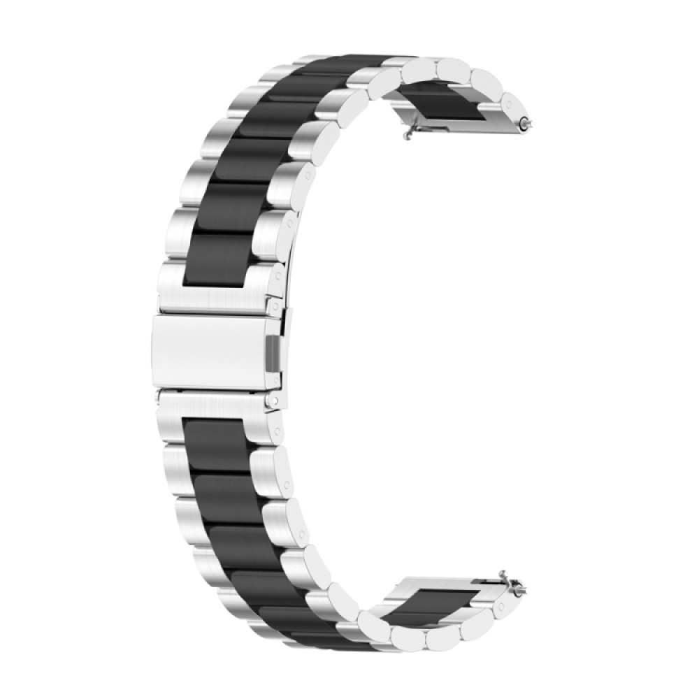 Mεταλλικό λουράκι stainless steel dual color για το Realme Watch S - Silver/ Black