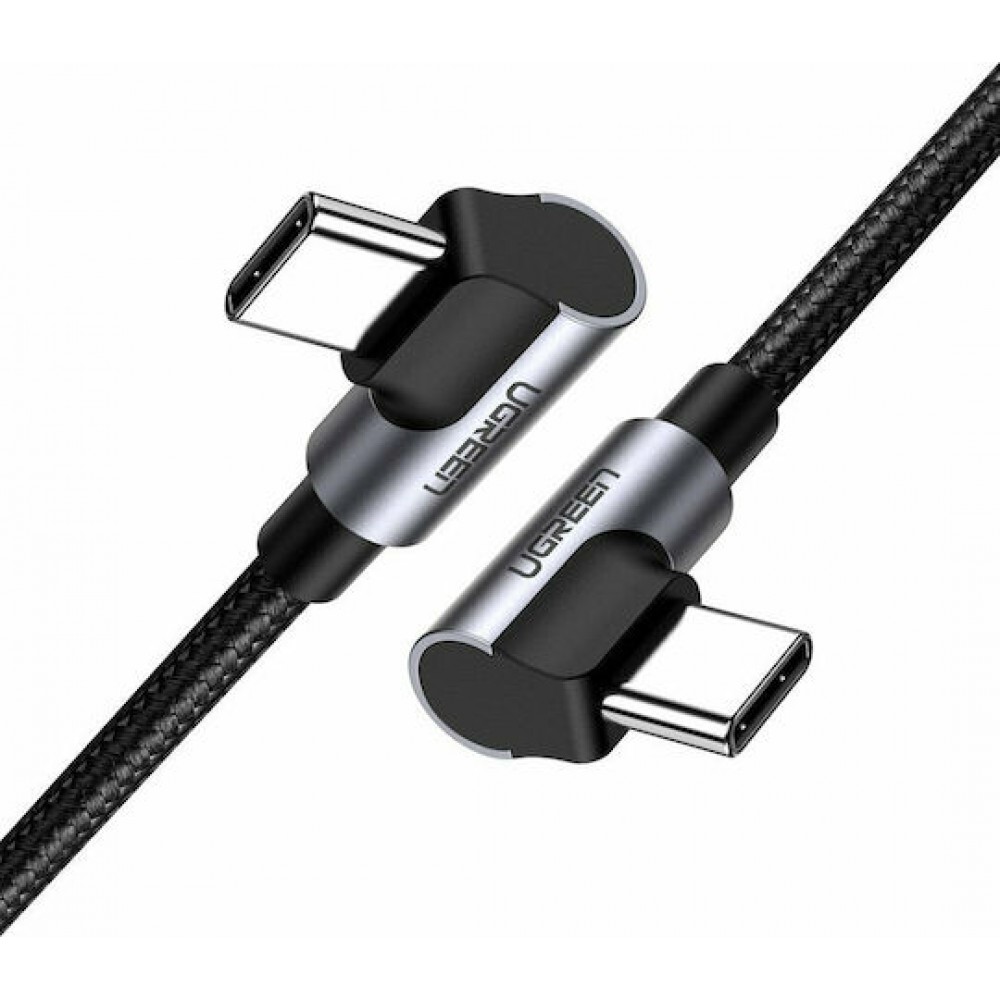 Καλώδιο Ugreen Elbow US323 Angle (90°) / Braided USB 2.0 Cable USB-C male - USB-C 60W Γκρι 1m (70529)